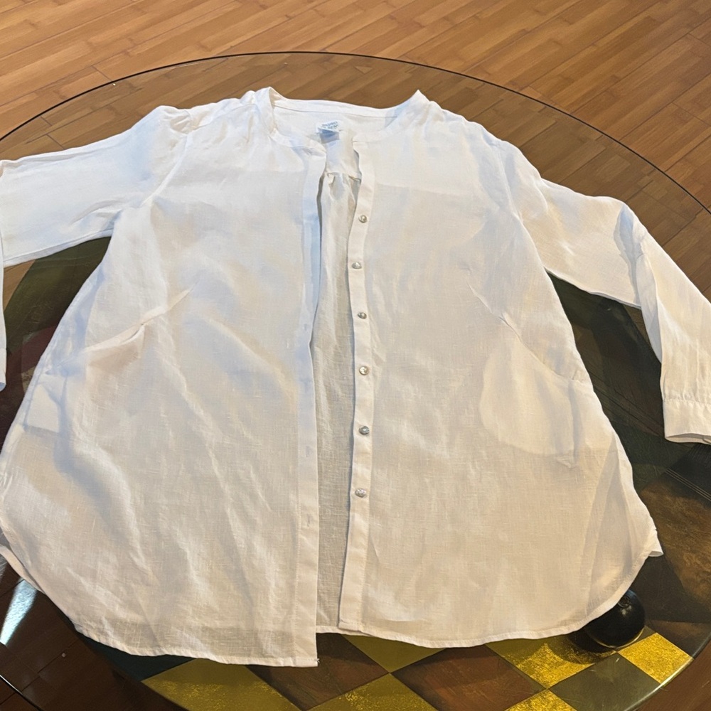 Sigrid Olsen White Linen Blouse